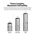 Drive Master Socket Capri Tools 3/8 in. Drive Master Chrome Socket Set, SAE, 6-Point, 1/4 ...