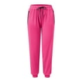 thumbnail image 6 of Fiaer Baggy Sweatpants Women Oversized Red Pants High Waisted Drawstring Casual Trendy Side Zipper Pocket Trousers Hot Pink XXXXL, 6 of 6