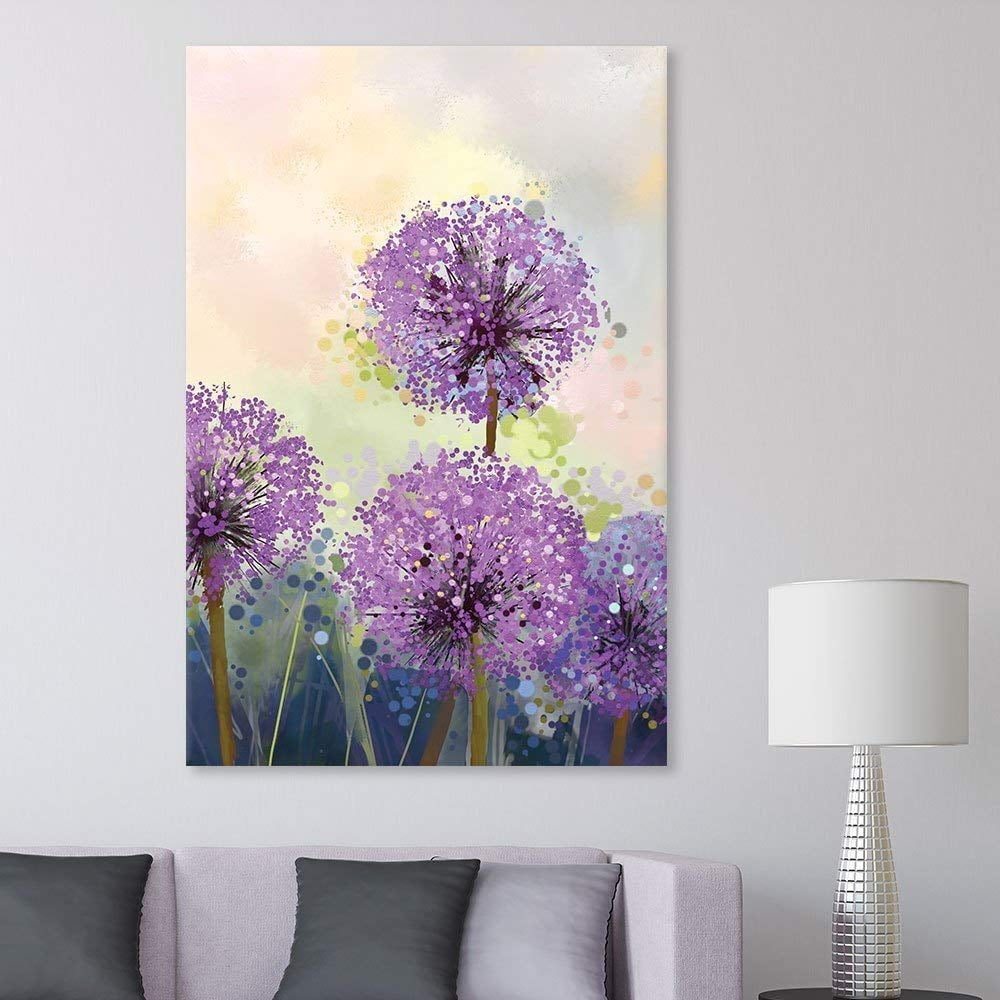 Purple Flower Giclee Canvas Wall Art Picture 