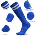 thumbnail image 4 of Calcetines de fútbol antideslizantes, transpirables, para adultos y niños, hasta la rodilla, 4 of 7