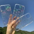 thumbnail image 5 of Case for iPhone 12, iPhone 12 Pro Case, Clear Glitter Cute Laser Holographic Floral Pattern for Women Girls, Anti-Yellow Hard PC Protective Cover for iPhone 12/12 Pro, Rainbow Leaf Flower, 5 of 13