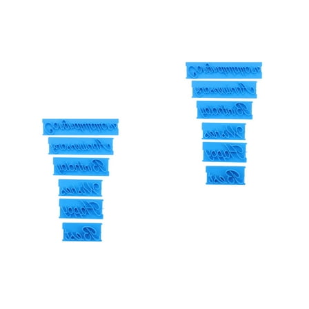 2 Sets Stamp for Icing Birthday Cake Decorating Kit Cookie Stamps Blue