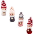 thumbnail image 1 of Muñeco de Navidad Adornos navideños de Felpa Muñeco de ángel de Navidad Adornos Colgantes para árbol de Navidad Decoración navideña para Puerta Chimenea Manto 4 Piezas Multicolor, 1 of 5