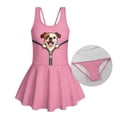 thumbnail image 6 of Uourmeti Bulldog Peekaboo Swim Dress for Girls - Cute Sleeveless Skirted One Piece Swimsuit, Quick Dry Summer Beach Pool Wear for Toddler to Teen Girls, 6 of 8