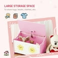 thumbnail image 3 of Qaba Toy Box, Toy Chest with Lid, Safety Hinges and Groove Handles, Storage Organizer for Kids, Living Room, Playroom, Pink, 3 of 9