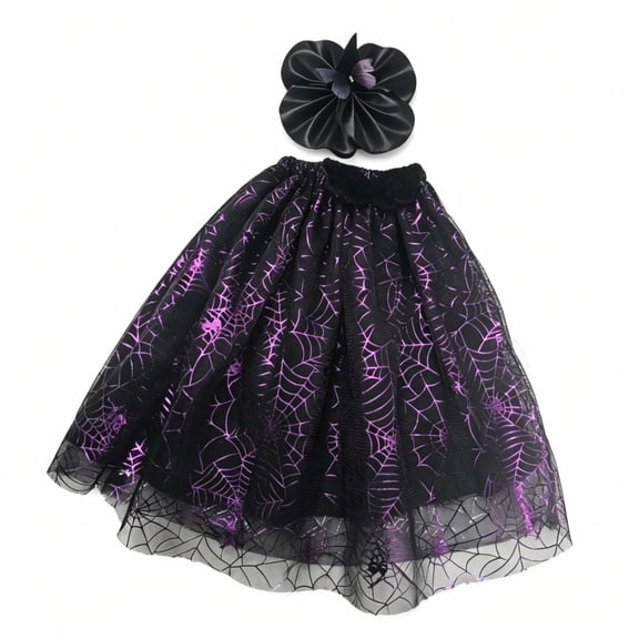 JHyouerji Spiderweb Skirt Lawn Goose Costume 16 Inch Contains 1 Outfit And 1 Hat for 23 Inch Porch Goose Statue Yard Lawn Halloween Outdoor Decor