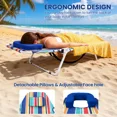 thumbnail image 4 of SLSY Beach Chair for Adults,Lightweight Portable Lay Flat Folding Beach Chair with 5 Reclining Positions,Backpack Straps,Phone Pocket, Cup Holder,Support to 400LBS, 4 of 7