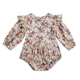 thumbnail image 1 of Diconna Infant Baby Girl Casual Jumpsuit, Floral Pattern Ruffles Romper, 1 of 6