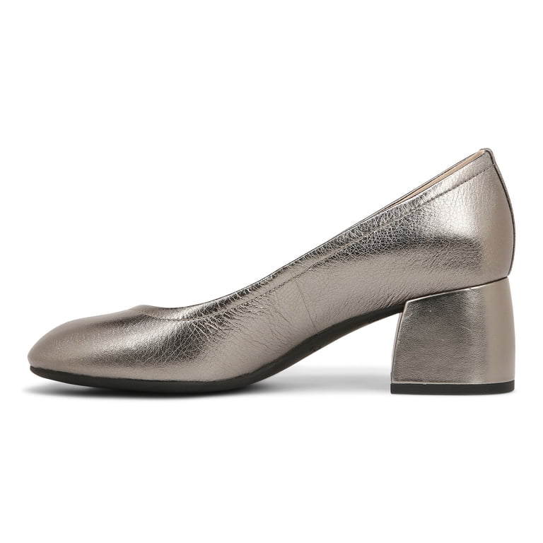 vionic silver dress shoes Vionic Women's Monterey Carmel Pump Dress Shoes Pewter Met Tmbl Leather 7M