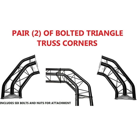 - Pair (2) Two Black Metal Corners For Bolted Triangle Trusses DJ Lighting Arch