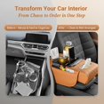 thumbnail image 2 of Multifunctional PU Leather Car Armrest Box Mat, 5-in-1 Center Console Cover,Car Interior Accessories with 2 Storage Bags Cup Holder, Tissue Box Slot, Phone Slot for Sedans, 2 of 7