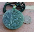 thumbnail image 5 of Icy Green Pale Lavender Natural A Jade jadeite Pendant Dragon Phoenix Heart Necklace 685180 TN, 5 of 7