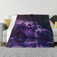 thumbnail image 1 of Fotbe Purple Hippo In Water Manta de Franela con Estampado, Manta Ultrasuave para Cama, Sofá, Auto, Hipoalergénica y Antibolitas-80"x60", 1 of 6