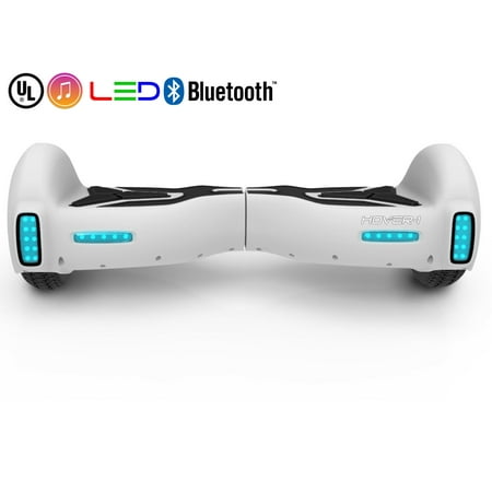 Hover-1 H1 UL Certified Electric Hoverboard w/ 6.5 Wheels, LED Lights, Bluetooth Speaker, and App Enabled - White