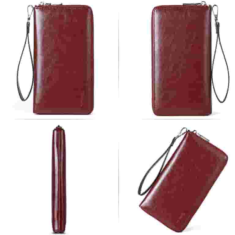BOSTANTEN Leather Wallets for Women RFID Blocking Zip Around BOSTANTEN Leather Wallets for Women RFID Blocking Zip Around