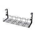 thumbnail image 2 of Estante de almacenamiento debajo de la mesa sin perforaciones blanco Estante de alambre para asaltar Escritorio de computadora Estante de alambre Artefacto Estante de mesa inferior colgante, 2 of 6