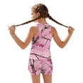thumbnail image 2 of Psesaysky Pink Camouflage Leaves Tankini Swimsuits for Girls Modest Tank Tops with Shorts 2 Piece Bathing Suits for Teens Girl 6-15 Years, 2 of 7