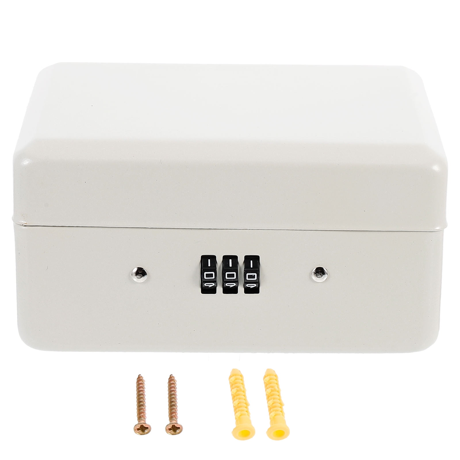 Mobutofu Wall Mounted Iron Lock Box Key Case Organizer, Secure Storage Cabinet 5.9x4.7in, Metal Lockable Box