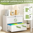 thumbnail image 6 of Crownland Lateral File Cabinet with 2 Drawers, 28" W Metal Lockable Office File Cabinets for Home Office- Stores Letter/Legal/A4/F4 Files(White), 6 of 7