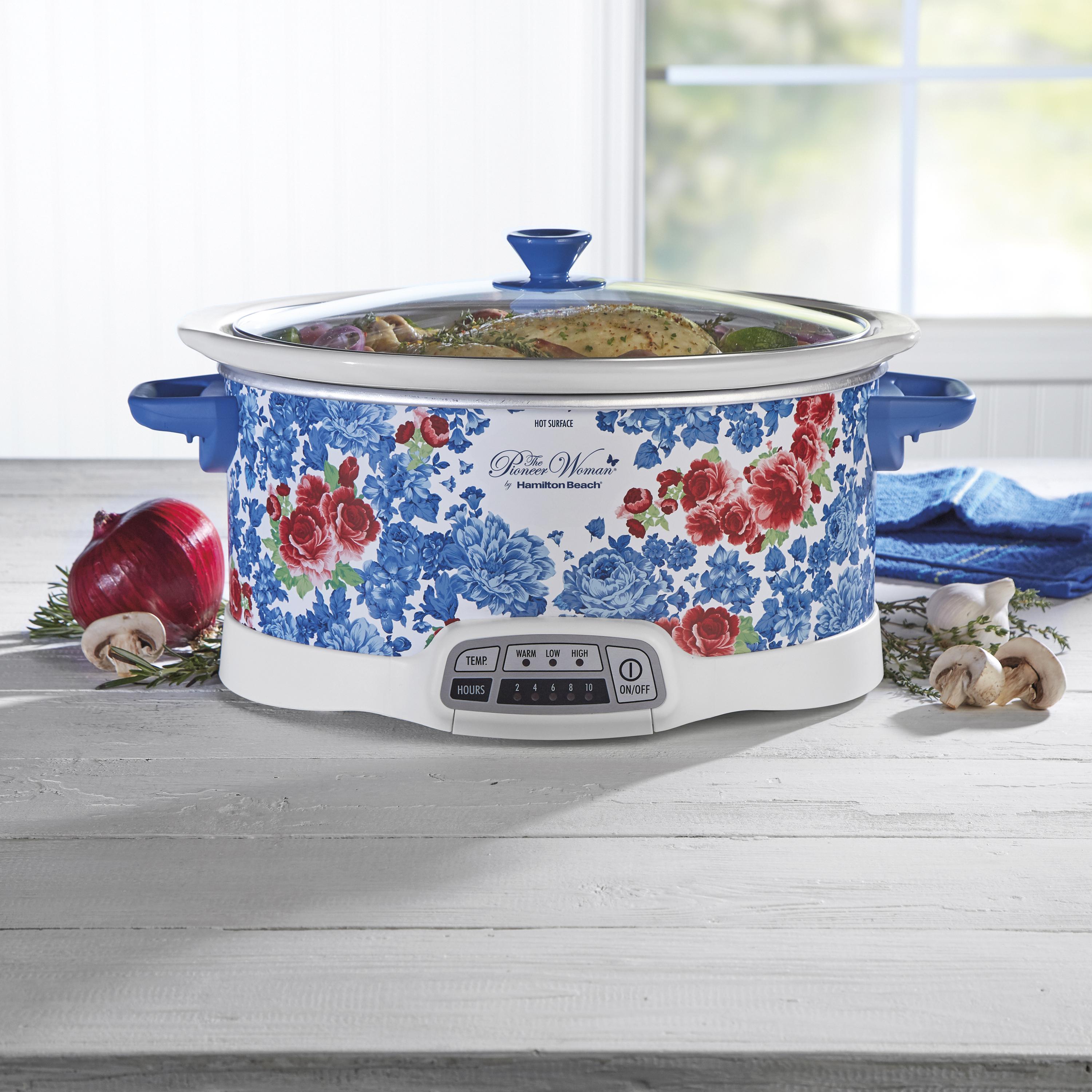 The Pioneer Woman Programmable Slow Cooker, 7 Quart Capacity, Removable Crock, Frontier Rose, 33679 - image 3 of 4