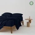 thumbnail image 2 of ABORN Organic Cotton 4 PC Adult Bedsheet 800 Thread Count 10" Deep Pocket Navy Blue Queen-XL, 2 of 7
