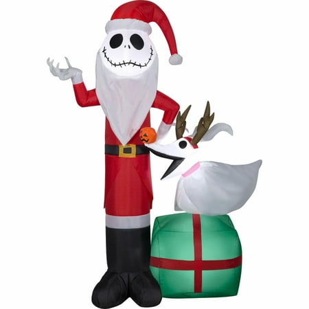 Gemmy Christmas Airblown Jack Skellington Yard Inflatable, with Antlers 59.84