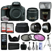 Nikon D5500 SLR Digital Camera with 18-55mm VR II Lens (1546) + Super i-TTL Flash + 96GB Memory + Case + 0.43x Wide Angle + 2.2x Telephoto + 3 Piece Filter Kit + Flower Tulip Hood + 70" Tripod