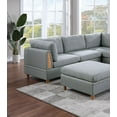thumbnail image 4 of Living Room Furniture 8pc Sectional Sofa Set Light Grey Dorris Fabric Couch 3x Wedges 3x Armless Chair And 2x Ottomans, 4 of 9