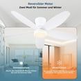 thumbnail image 5 of PHORUS 42" White Flush Mount Ceiling Fan with LED Light, Quiet DC Motor, Remote & App Control, 6-Speed Reversible Fan for Bedroom and Living Room, 5 of 8