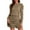 Khaki, variant on 2 Piece Women's Lounge Wear Set Long Sleeve Argyle Sweatshirts and Wrap Skorts Casual Sets