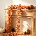 thumbnail image 4 of AYktou Fall Maple Leaf Garland for Thanksgiving Decor, 5.7 Ft Hanging Vine Garland Gradient Color Artificial Maple Leaves Autumn Decor for Table Home Wedding Fireplace Party Outside Indoor Decor, 4 of 7