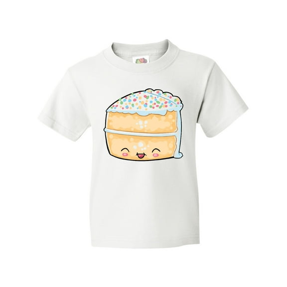 Inktastic Cute Smiling Cake with Confetti Sprinkles Youth T-Shirt