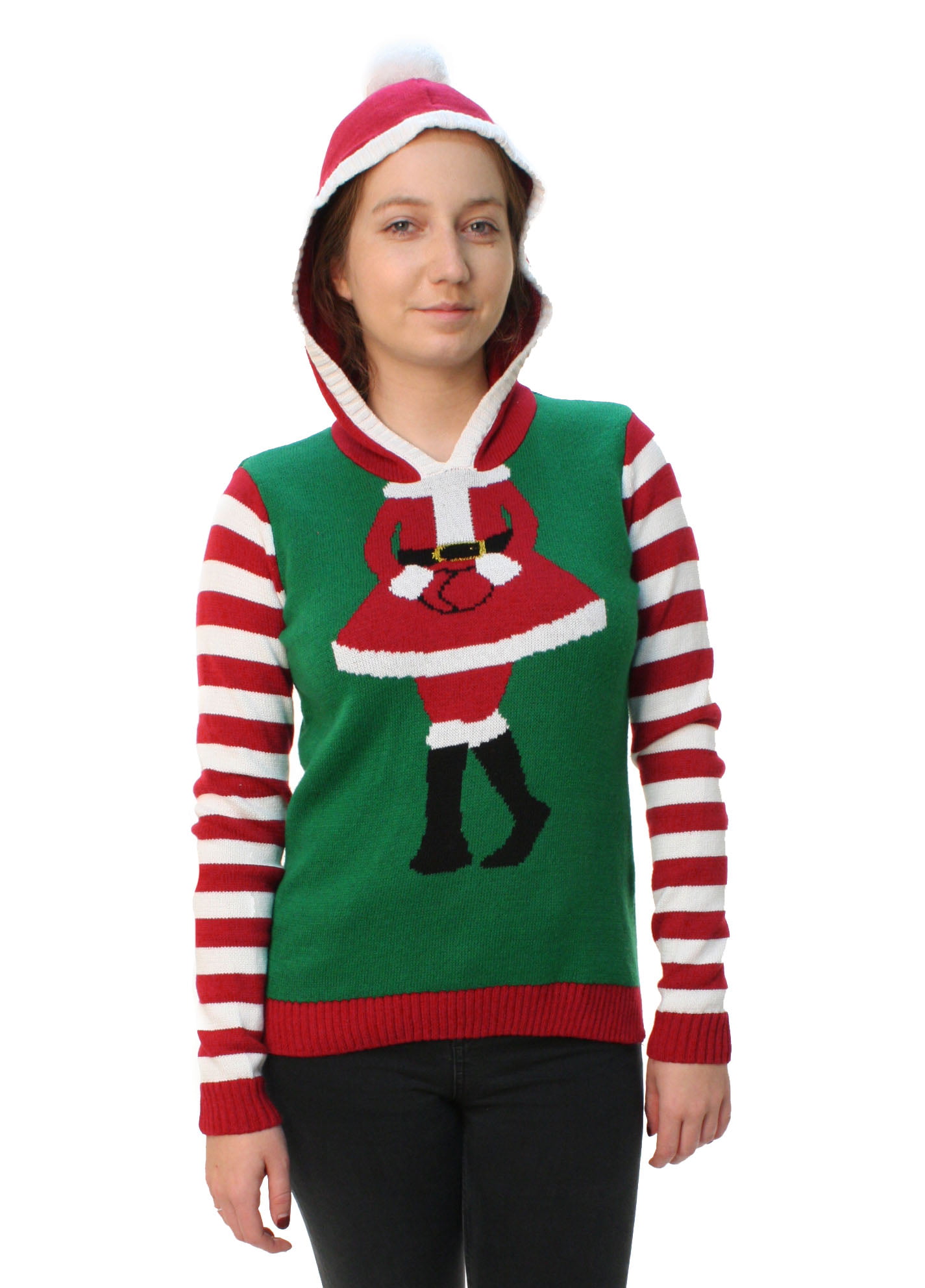 Ugly Christmas Sweater - Ugly Christmas Sweater Junior's Cute Santa ...