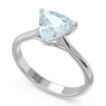 thumbnail image 2 of Diamond-Capitals 2.00 Carat Trillion Cut Aquamarine Gemstone Solitaire Ring Perfect Gift for Birthday Solid 18K White Gold Size 9.5, 2 of 7