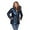 Navy, variant on Women's Plus Size Metallic Hooded Puffer Coat