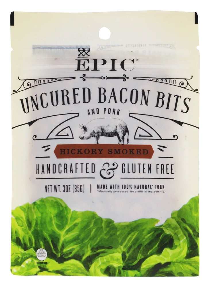 EPIC Uncured Bacon & Pork Bits Hickory Smoked 3 oz.