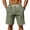 Army Green #025, variant on Men's Striped Linen Shorts Casual Elastic Waist Drawstring Pants Summer Lightweight Beach Shorts with Pockets, M