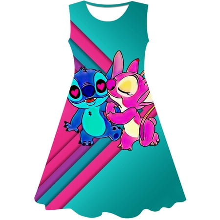 Disney Stitch Dress Fantaisie Enfants Stitch Robes Filles Anniversaire ...