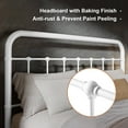 thumbnail image 3 of Amolife Queen Size Metal Platform Bed Frame with Vintage Headboard & 12.4" Under-Bed Storage, White, 3 of 7