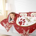 thumbnail image 4 of Manfei Merry Christmas Child Bedding Comforter Set, Kawaii Cat Paw Print Twin Comforter Sets, Cartoon Bowknot Snowflake Reversible Bedding Set, Super Cozy Room Decor, 2-Piece, 4 of 8