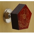 thumbnail image 2 of IBA Indianbeautifulart Red Engraved Knobs Wooden Wardrobe Knobs Cabinet Drawer Pull 10 Pcs, 2 of 3