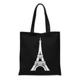 thumbnail image 1 of LADDKE Canvas Tote Bag Tour Eiffel Tower Pictogram Paris Champ Mars France Gustave Reusable Handbag Shoulder Grocery Shopping Bags, 1 of 1