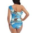 thumbnail image 5 of Easygdp Elephant Giraffe Women's One Shoulder Ruffle Monokini Bathing Suits with Removable Chest Pad, Quick Drying - XX-Large, 5 of 8