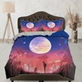 thumbnail image 1 of Cielo degradado luna llena juego de funda nórdica ropa de cama galaxia, espacio juego de cama completo,, 1 of 4