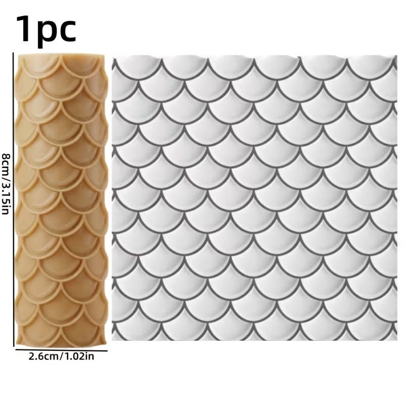 Fish Scale Texture Embossed Polymer Clay Roller  A must-have tool for ceramic sculpting