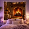 thumbnail image 2 of Stone Fireplace in a Candlelit Reading Corner, Cozy Rustic for Home Decor Lovers, Hearth Wall Art, Housewarming Gift, Tapestry Wall Hanging for Living Room and Bedroom, 2 of 7