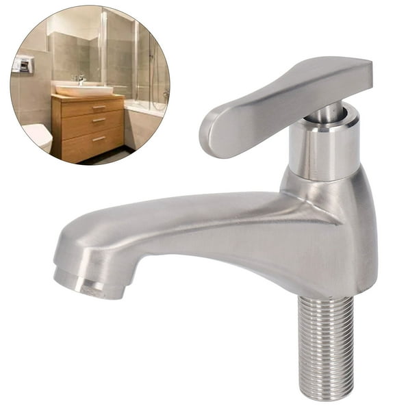 Bathroom Faucet Cold Water, 304 Stainless Steel Single Cold Faucet