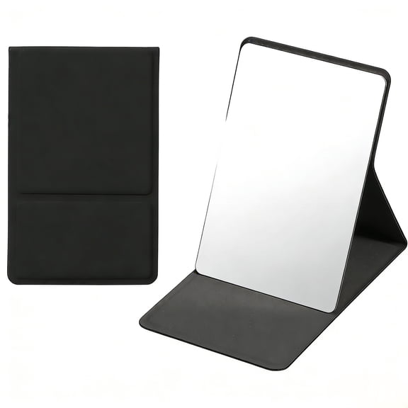 BUTKLNYTS Stainless Steel Handheld Makeup Mirror, Durable Portable Mirror for Beauty Grooming and Travel Black