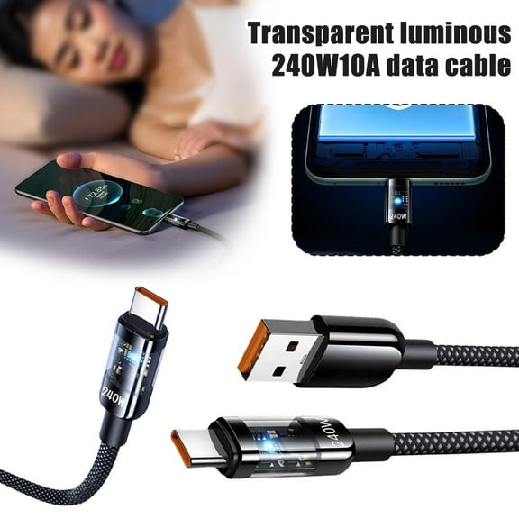 QHUDLV 240W USB-C Fast Charge Cable,Heavy Duty Data Cord,For Laptop and Tablet