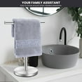 thumbnail image 5 of T-Shape Bath Hand Towel Holder Stand, Stainless Steel Free Standing Hand Towel Rack with Heavy Base, for Bathroom Kitchen & Countertop, Silver, 2 Pack, 5 of 7